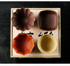 Purple clay tea cup gift set of four