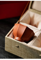 Purple clay tea cup gift set of four