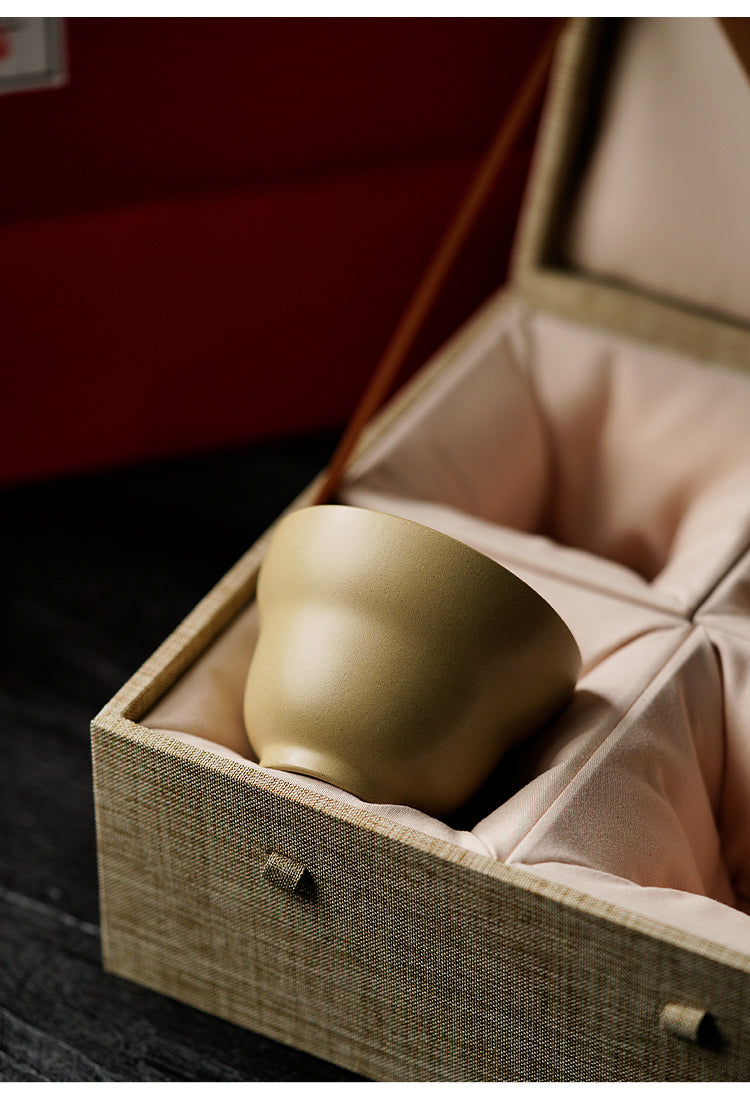 Purple clay tea cup gift set of four