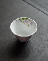 Purple Hand-painted Flower Mouth Tea Cup