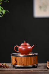 Horizontal miniature original mine wrinkled skin vermilion clay light vein Yixing zisha pots