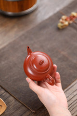 Horizontal miniature original mine wrinkled skin vermilion clay light vein Yixing zisha pots