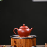 Horizontal miniature original mine wrinkled skin vermilion clay light vein Yixing zisha pots