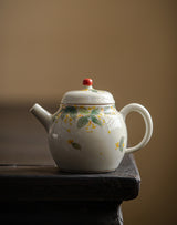 Hand-painted Cinnamon Small Wen Pot Underglaze Ceramic Teapot