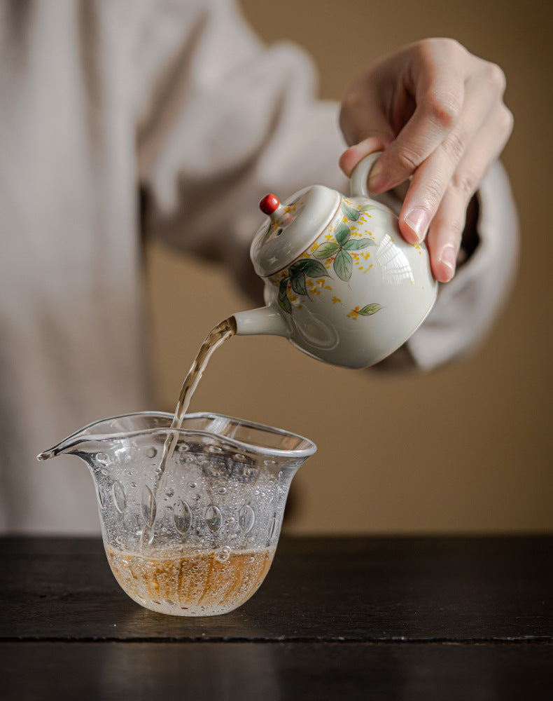 Hand-painted Cinnamon Small Wen Pot Underglaze Ceramic Teapot