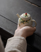 Hand-painted Cinnamon Small Wen Pot Underglaze Ceramic Teapot