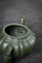 Tendril Laughing Sakura Yixing Zisha Pot handmade by artisans in original green clay