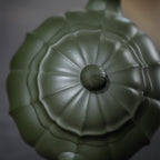 Tendril Laughing Sakura Yixing Zisha Pot handmade by artisans in original green clay