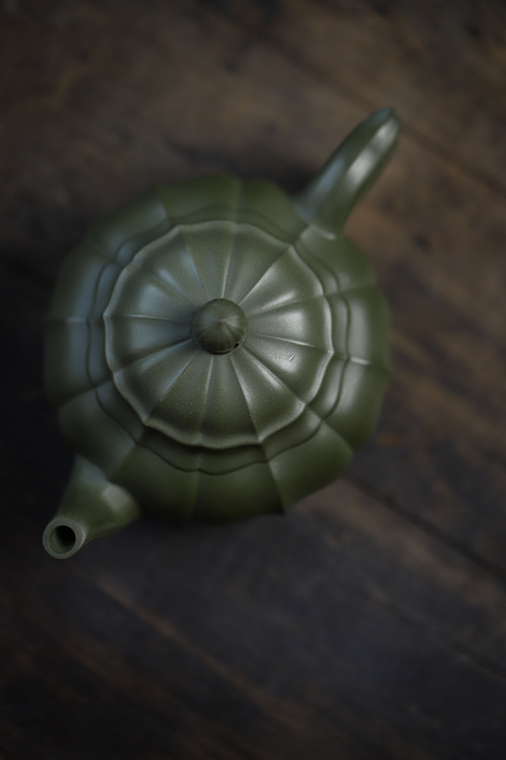 Tendril Laughing Sakura Yixing Zisha Pot handmade by artisans in original green clay