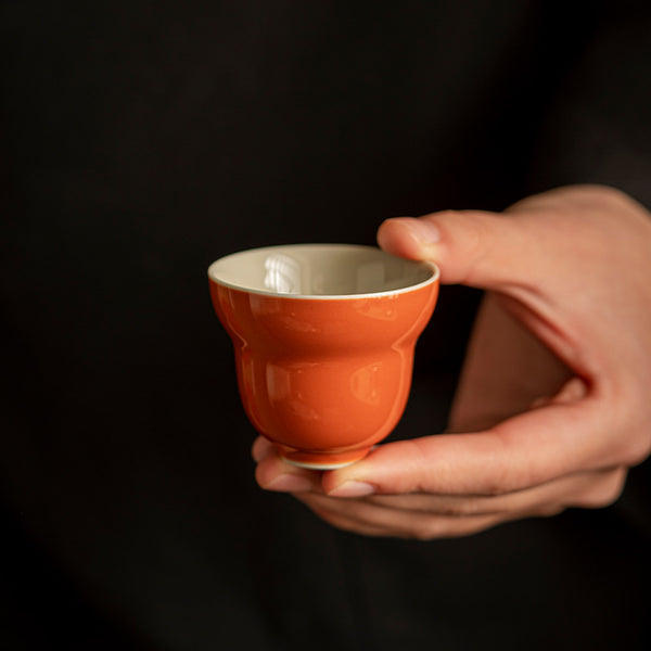 Alum red glaze ceramic teacups for home use