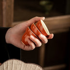 Alum red glaze ceramic teacups for home use