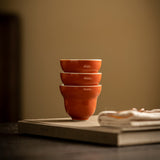 Alum red glaze ceramic teacups for home use