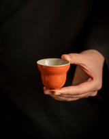 Alum red glaze ceramic teacups for home use