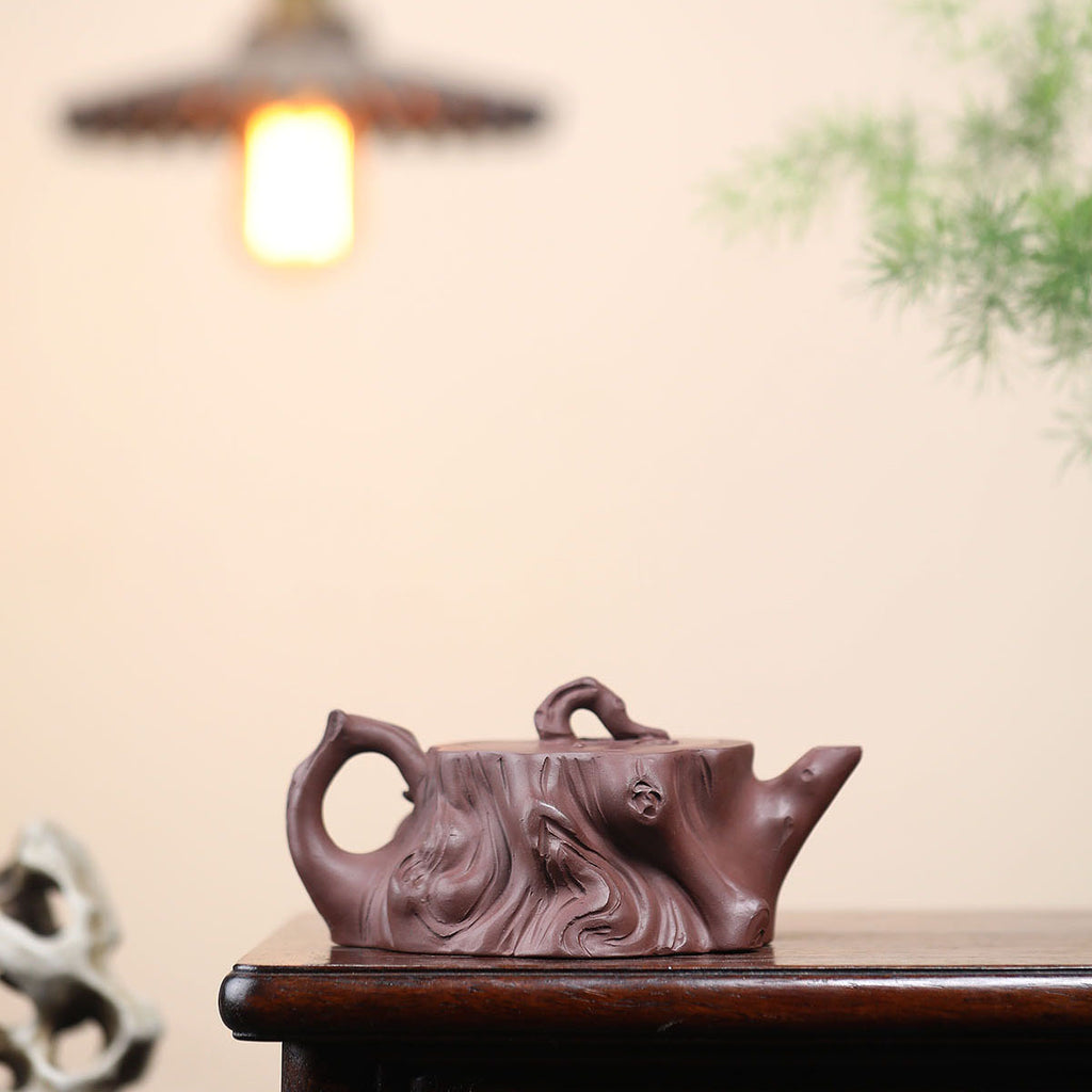 Plum Stake Bionic Ware Original Purple Clay Hand-applied Yixing Zisha Pot