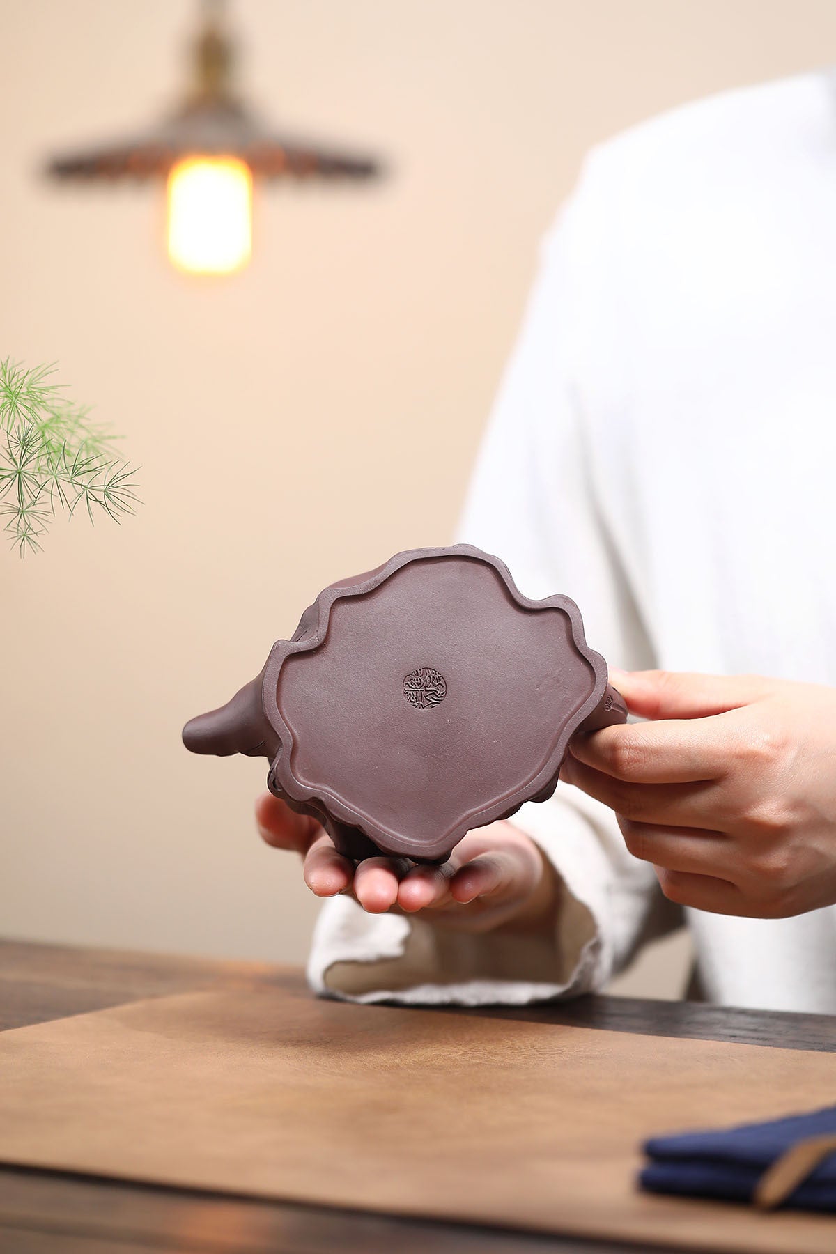 Plum Stake Bionic Ware Original Purple Clay Hand-applied Yixing Zisha Pot