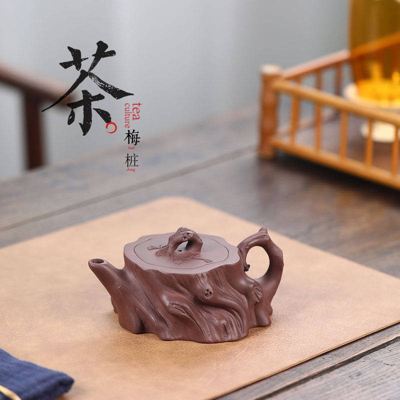 Plum Stake Bionic Ware Original Purple Clay Hand-applied Yixing Zisha Pot