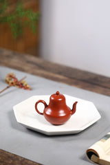 Siting small original mine wrinkled skin vermilion clay Mengchen painted Yixing zisha pots