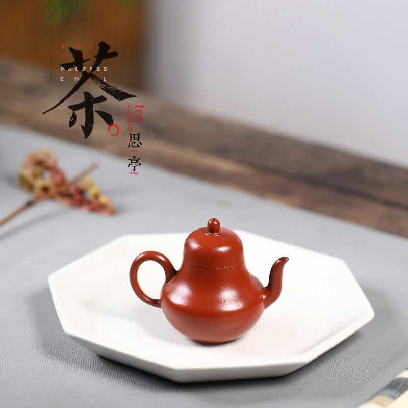 Siting small original mine wrinkled skin vermilion clay Mengchen painted Yixing zisha pots