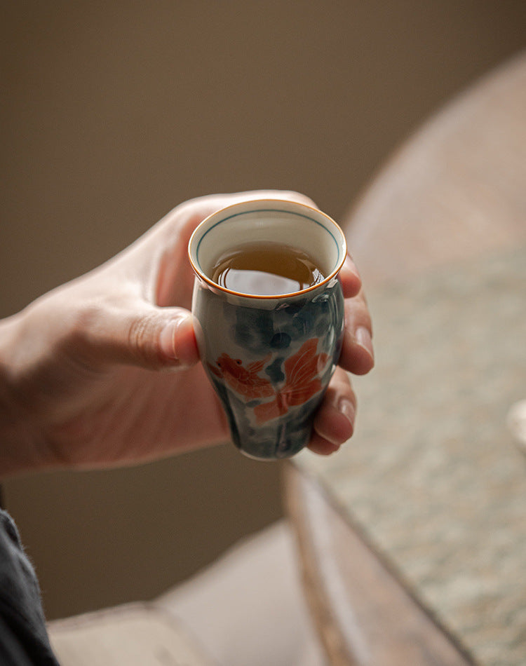 Hand-painted antique ink teacup for home use