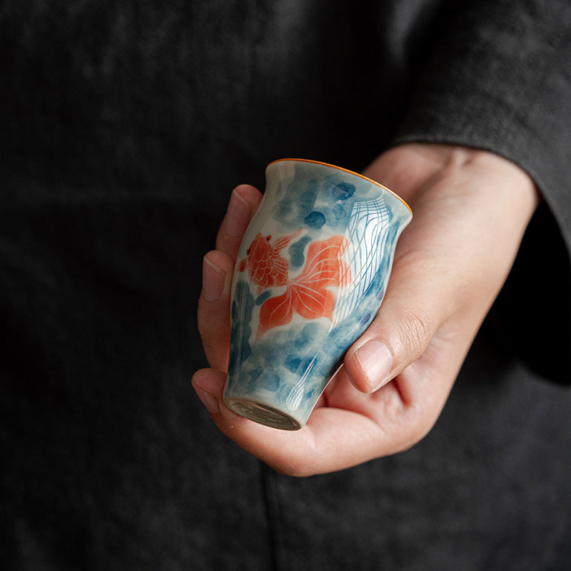 Hand-painted antique ink teacup for home use