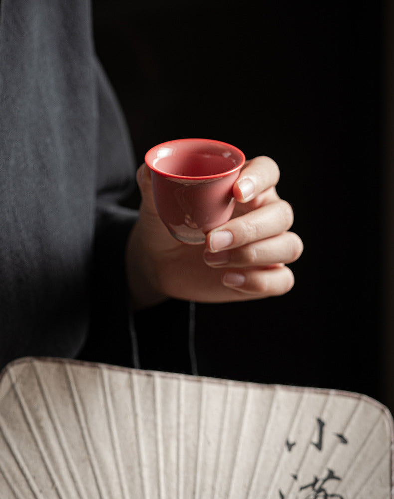 Red Hearth Snow Cup Celadon Red Tire Pink Green Red Ladies' Tea Cups