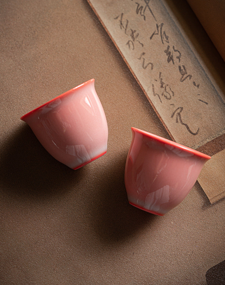 Red Hearth Snow Cup Celadon Red Tire Pink Green Red Ladies' Tea Cups