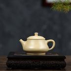 Wide-mouthed stone ladle Yixing purple sand pot with green clay