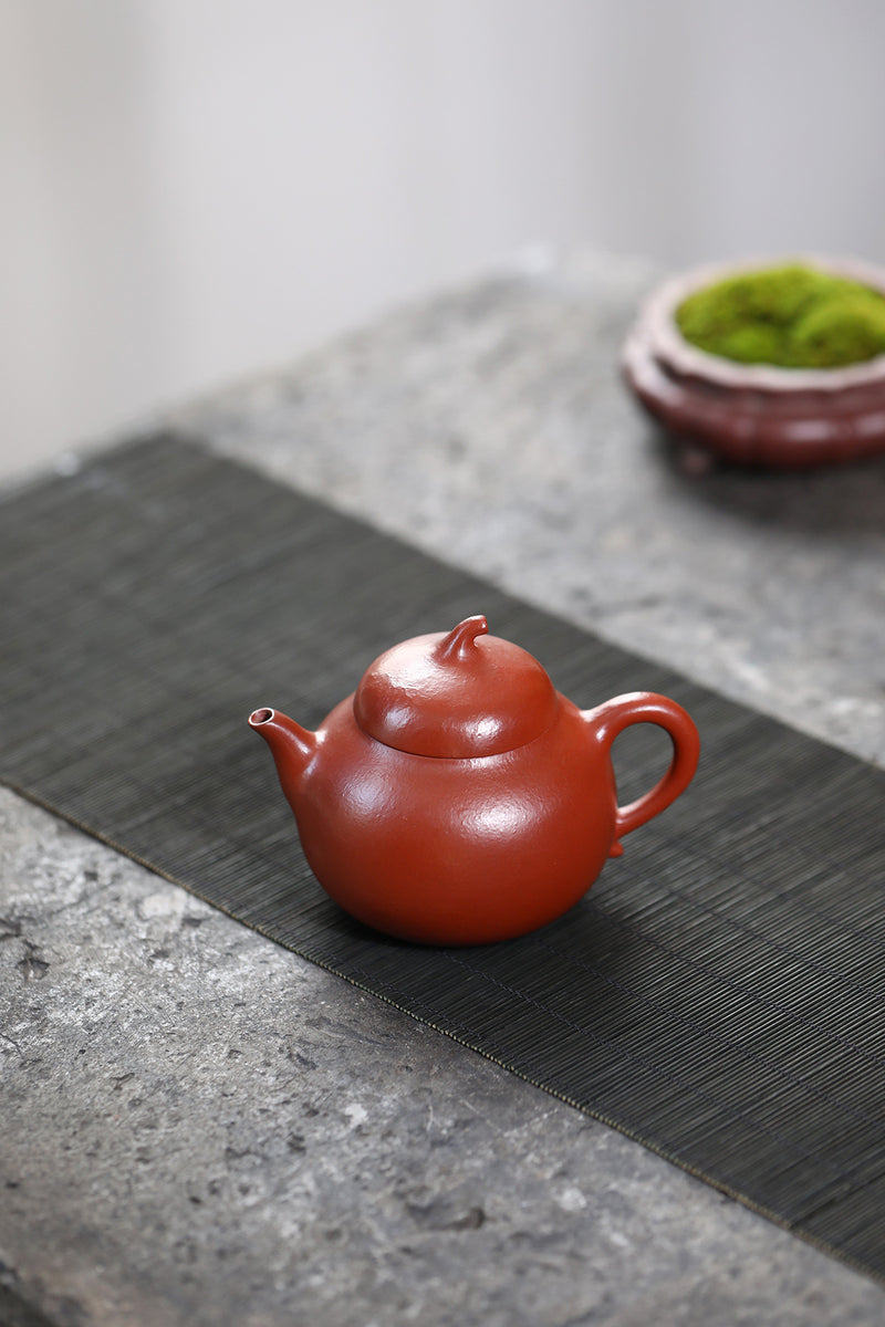 Aubergine melon original mine wrinkled skin vermilion clay traditional light vein teapot yixing zisha kettle