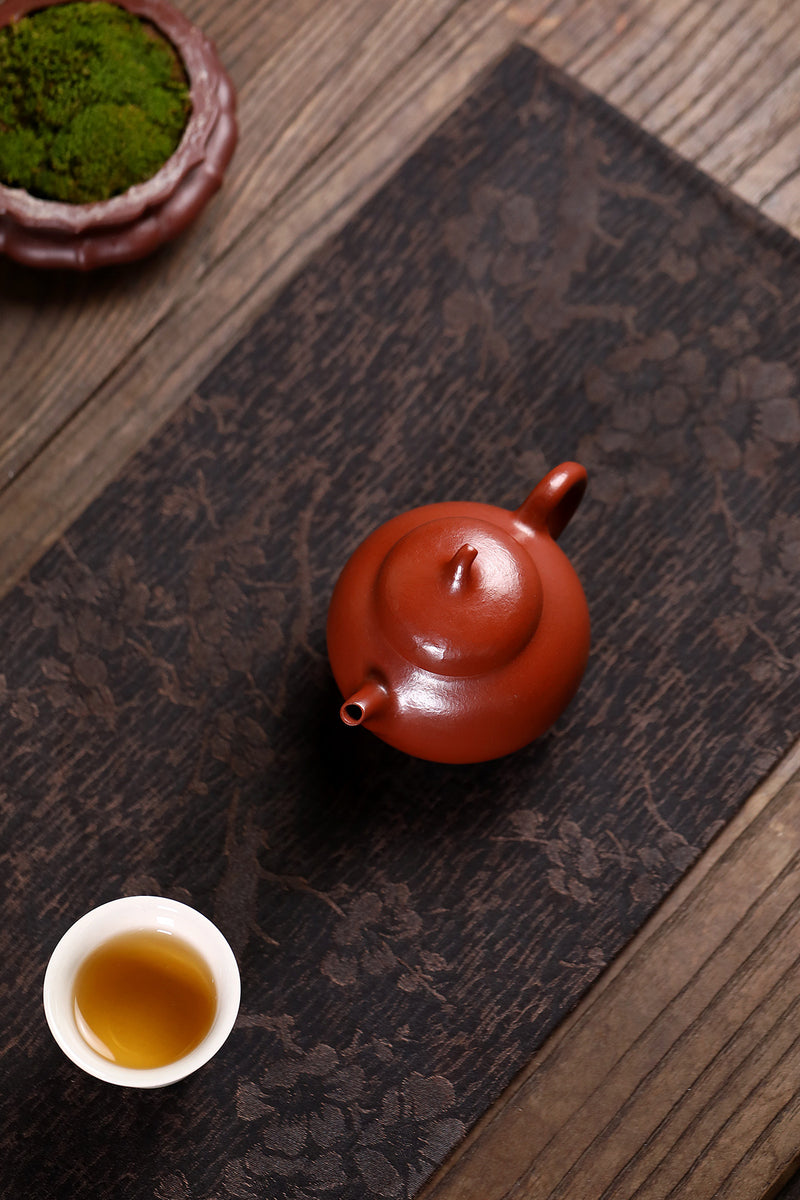 Aubergine melon original mine wrinkled skin vermilion clay traditional light vein teapot yixing zisha kettle