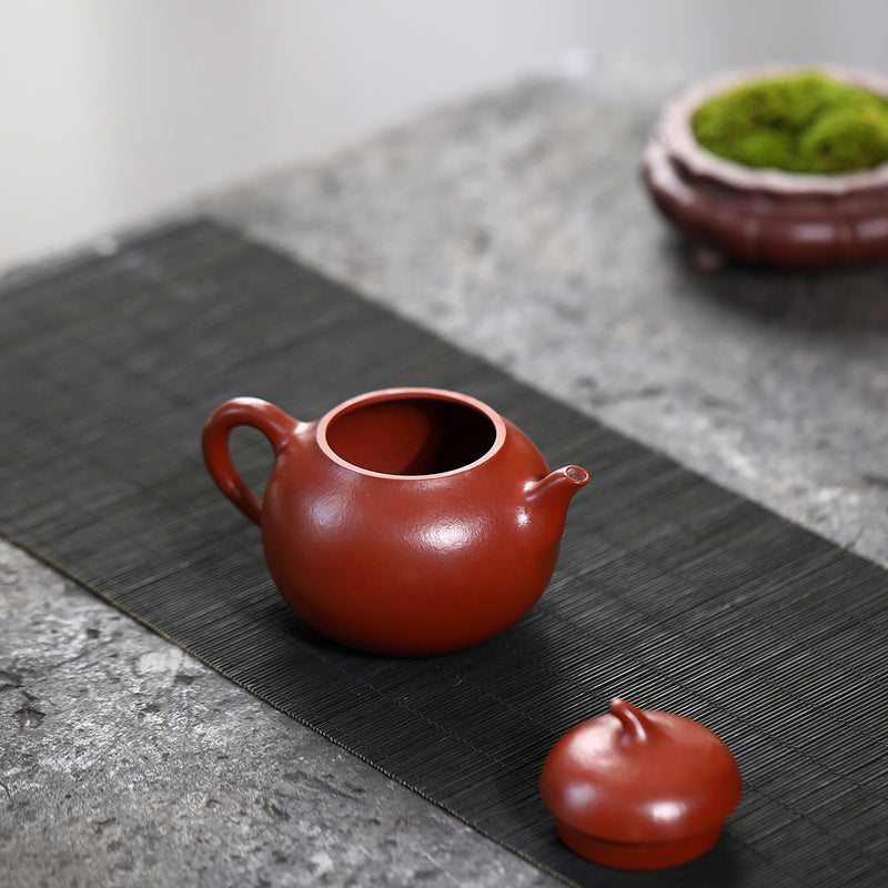 Aubergine melon original mine wrinkled skin vermilion clay traditional light vein teapot yixing zisha kettle