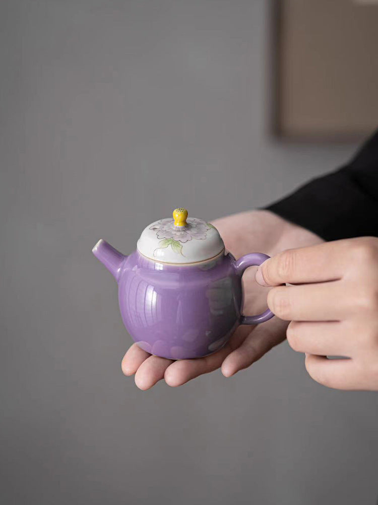 Hand-painted teapot thin-fiber handmade ceramic pear-shaped pot