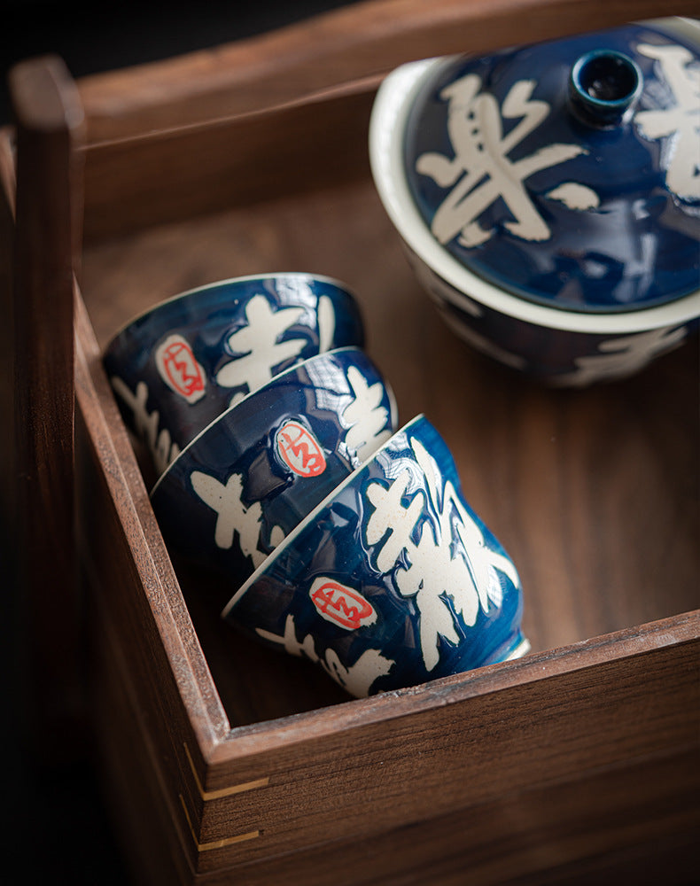 Hand-painted Gourd Cup Cheerful Tea Cup