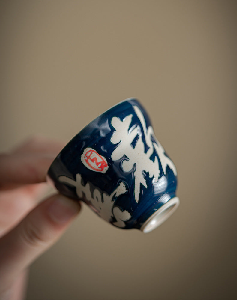 Hand-painted Gourd Cup Cheerful Tea Cup