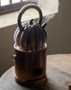 Stove tea kettle tea kettle pumpkin kettle side handle kettle can be charcoal burning open fire kettle indoor household retro tie rope teapot