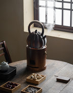 Stove tea kettle tea kettle pumpkin kettle side handle kettle can be charcoal burning open fire kettle indoor household retro tie rope teapot