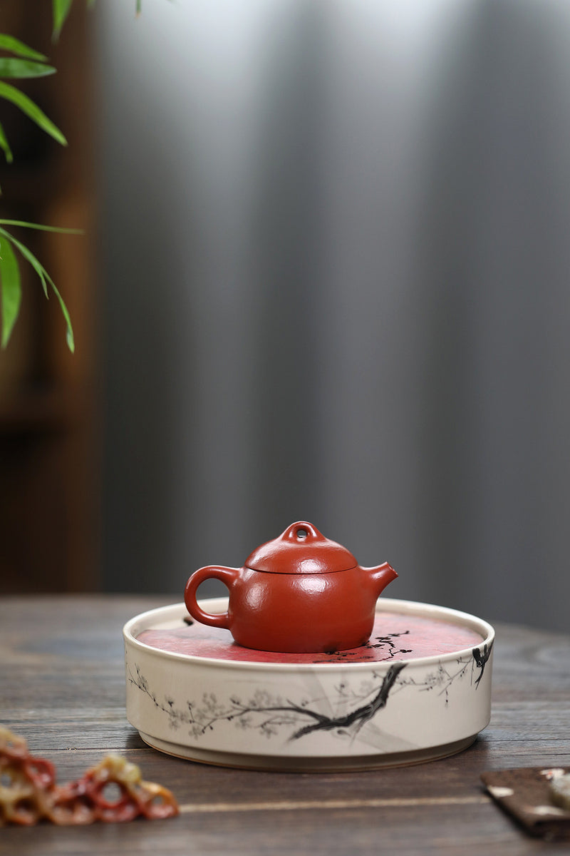 Qin Quan Mengchen Small Wrinkled Skin Vermilion Clay Light Vegetable Teapot Vegetable Yixing Zisha Pot