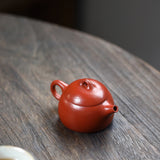 Qin Quan Mengchen Small Wrinkled Skin Vermilion Clay Light Vegetable Teapot Vegetable Yixing Zisha Pot