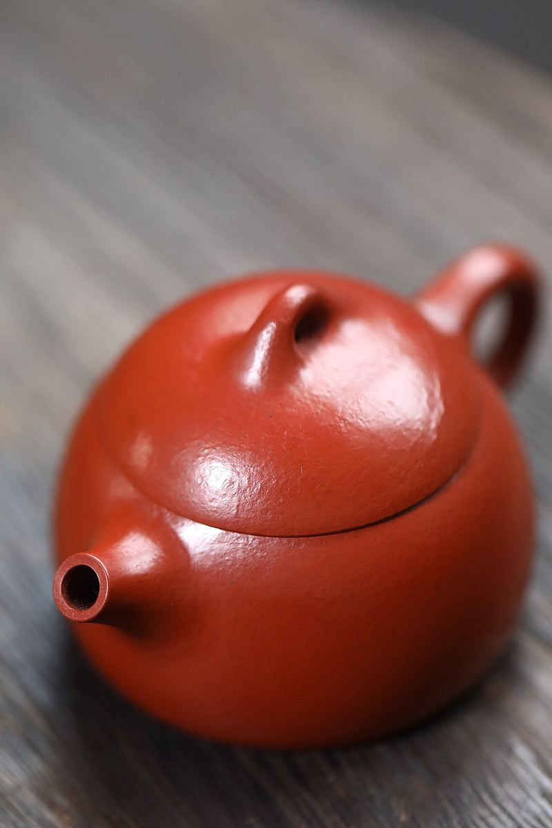 Qin Quan Mengchen Small Wrinkled Skin Vermilion Clay Light Vegetable Teapot Vegetable Yixing Zisha Pot