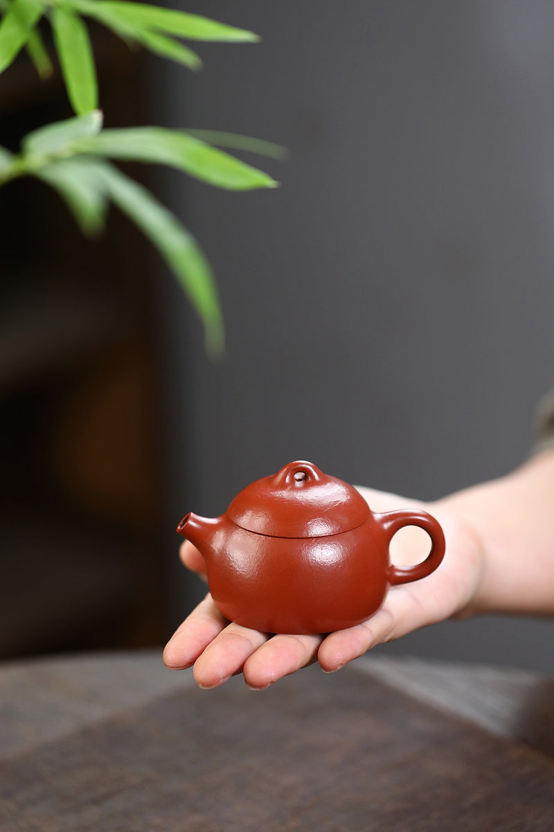 Qin Quan Mengchen Small Wrinkled Skin Vermilion Clay Light Vegetable Teapot Vegetable Yixing Zisha Pot