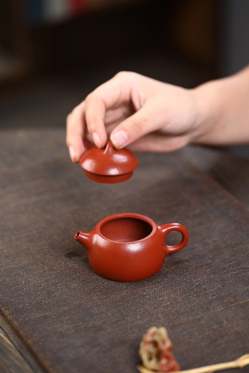 Qin Quan Mengchen Small Wrinkled Skin Vermilion Clay Light Vegetable Teapot Vegetable Yixing Zisha Pot