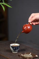 Qin Quan Mengchen Small Wrinkled Skin Vermilion Clay Light Vegetable Teapot Vegetable Yixing Zisha Pot