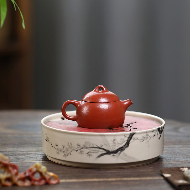 Qin Quan Mengchen Small Wrinkled Skin Vermilion Clay Light Vegetable Teapot Vegetable Yixing Zisha Pot