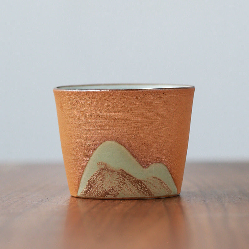 Hand-painted Zen teacup Handmade retro Chinese stoneware master cup