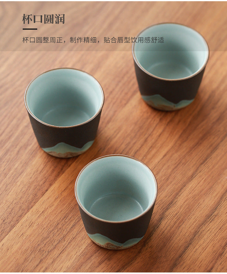 Hand-painted Zen teacup Handmade retro Chinese stoneware master cup