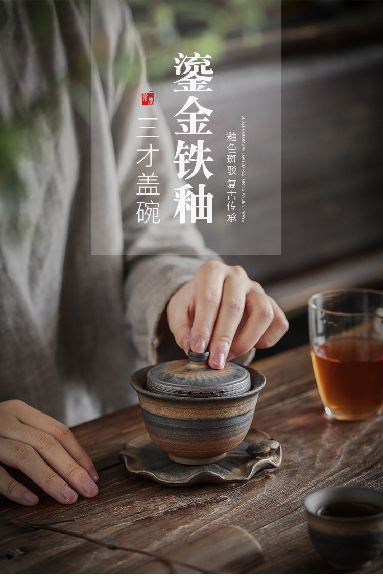 Guzaoyao Sancai Gaiwan Japanese-style jumping knife teapot and teacup