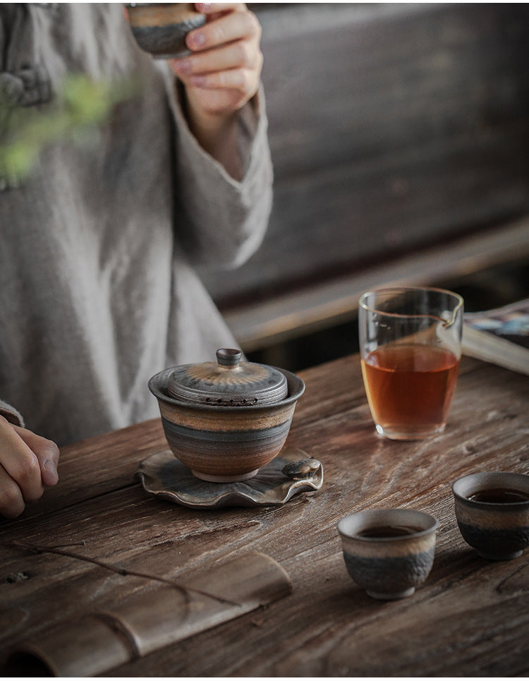 Guzaoyao Sancai Gaiwan Japanese-style jumping knife teapot and teacup