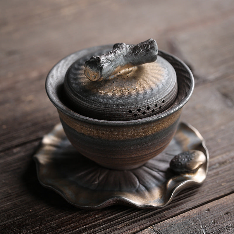 Guzaoyao Sancai Gaiwan Japanese-style jumping knife teapot and teacup