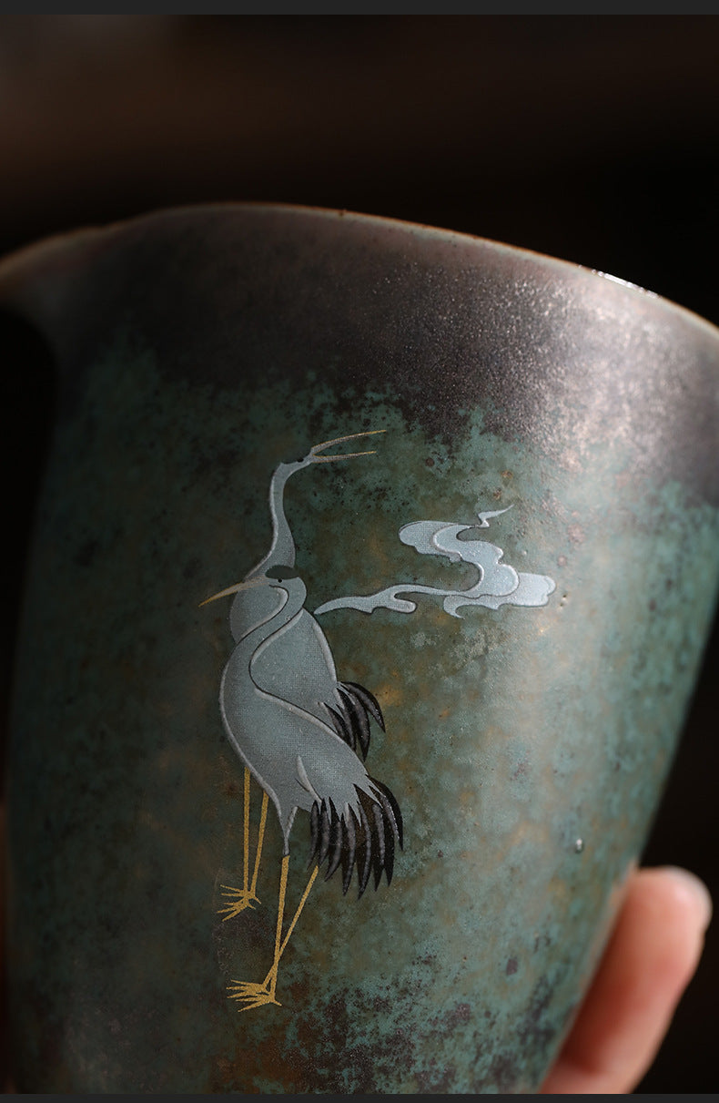 Handmade Retro Kiln Changed Crane Fairness Cup