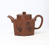 Yixing handmade purple clay teapot collection certificate complete plum, orchid, bamboo and chrysanthemum