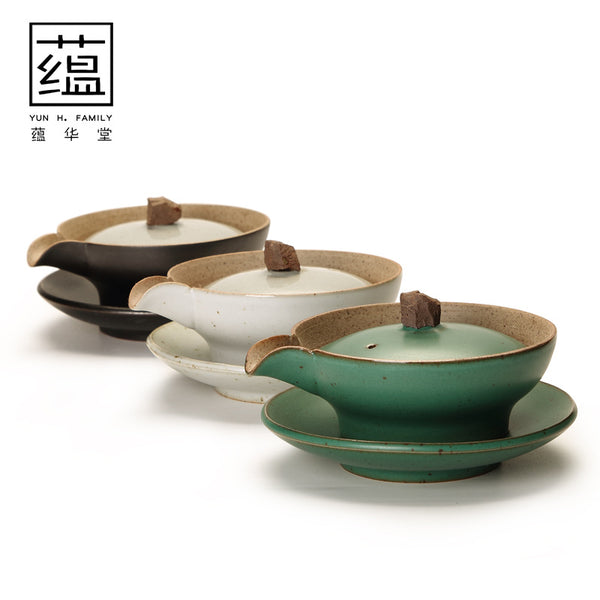 Ceramic Sancai Gaiwan Japanese Stoneware Kung Fu Tea Set